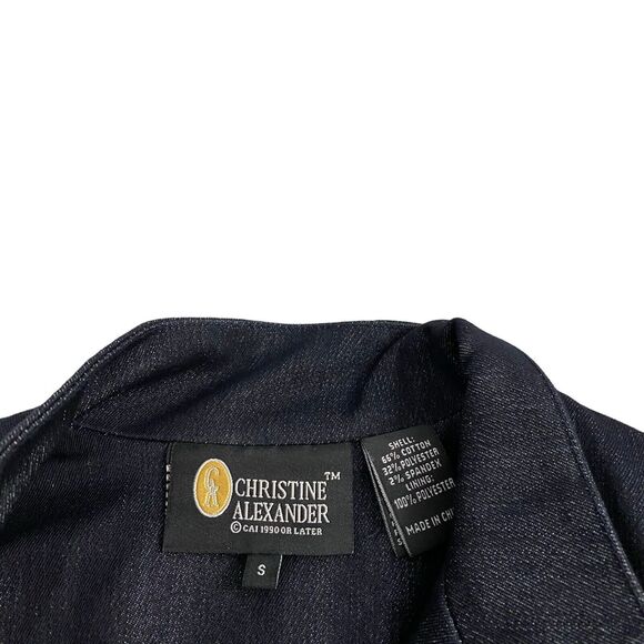 Christine Alexander Jacket Womens Sz Small Blue Zip Up Denim Work Office Capsule - Picture 8 of 16